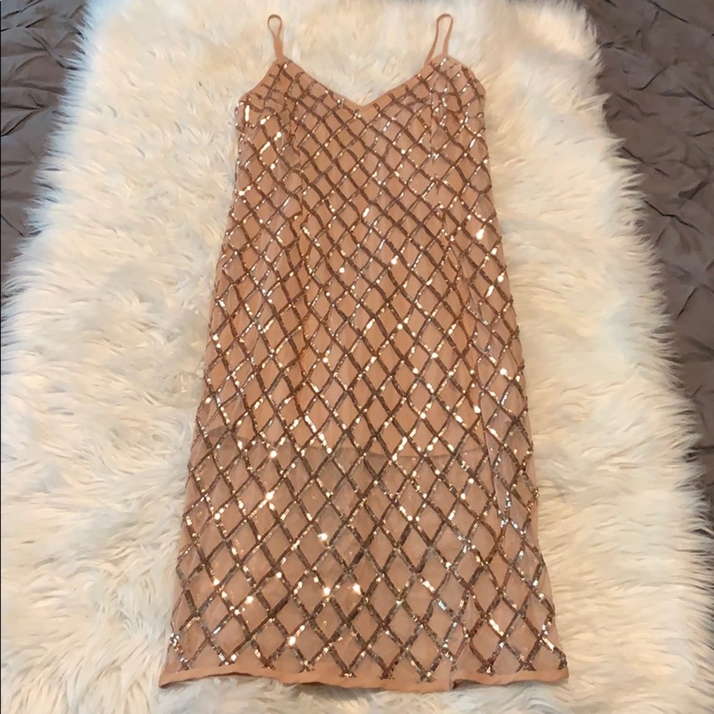 Forever 21 rose gold sequined dress